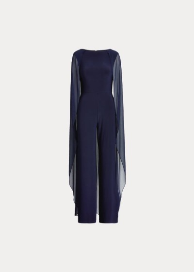 Jumpsuits Ralph Lauren Mujer Azul Marino - Georgette-Cape - DFIJV7194